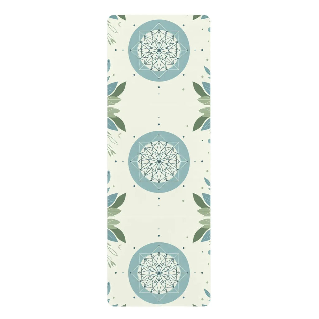 Teal Leaves Rubber Yoga Mat - Anti-Slip Microfiber - DipaliZ