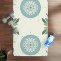 Teal Leaves Rubber Yoga Mat - Anti-Slip Microfiber - DipaliZ