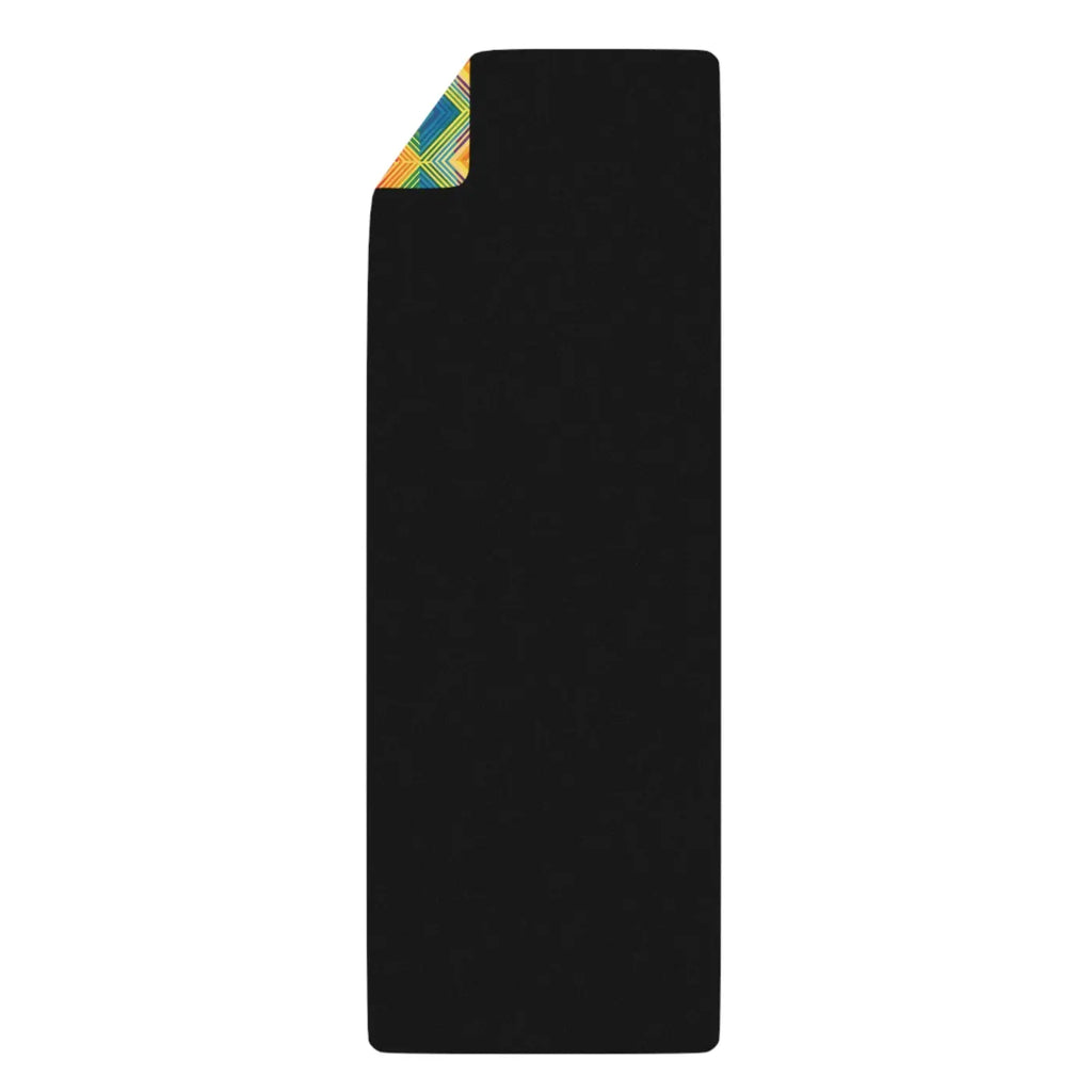 Vibrant Rainbow Rubber Yoga Mat - Geometric Design - DipaliZ
