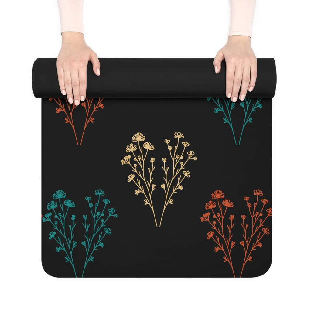 Wildflower Rubber Yoga Mat - Natural Rubber Base - DipaliZ
