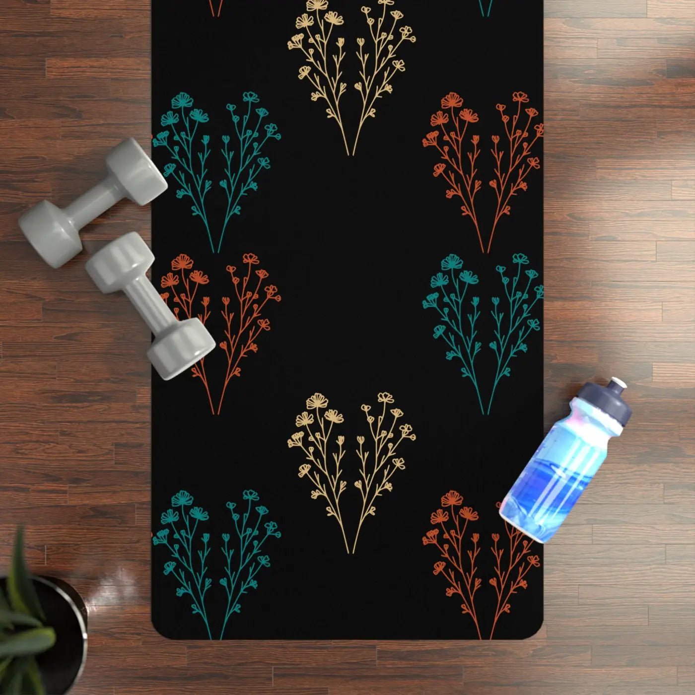 Wildflower Rubber Yoga Mat - Natural Rubber Base - DipaliZ