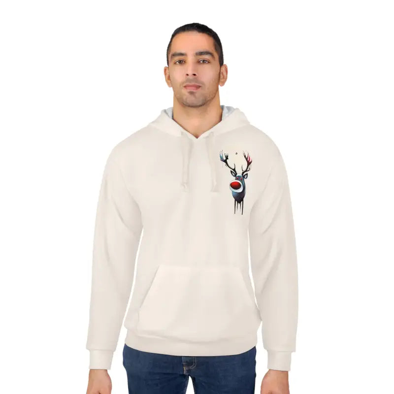 Rudolf Reindeer Christmas Pullover Hoodie - Festive Cozy - DipaliZ
