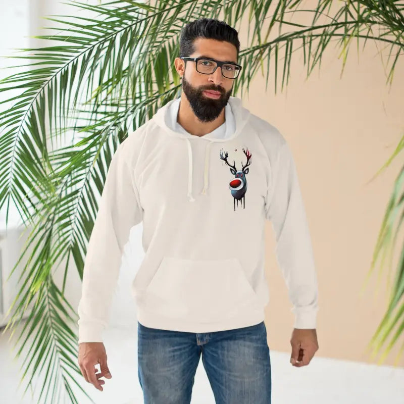 Rudolf Reindeer Christmas Pullover Hoodie - Festive Cozy - DipaliZ