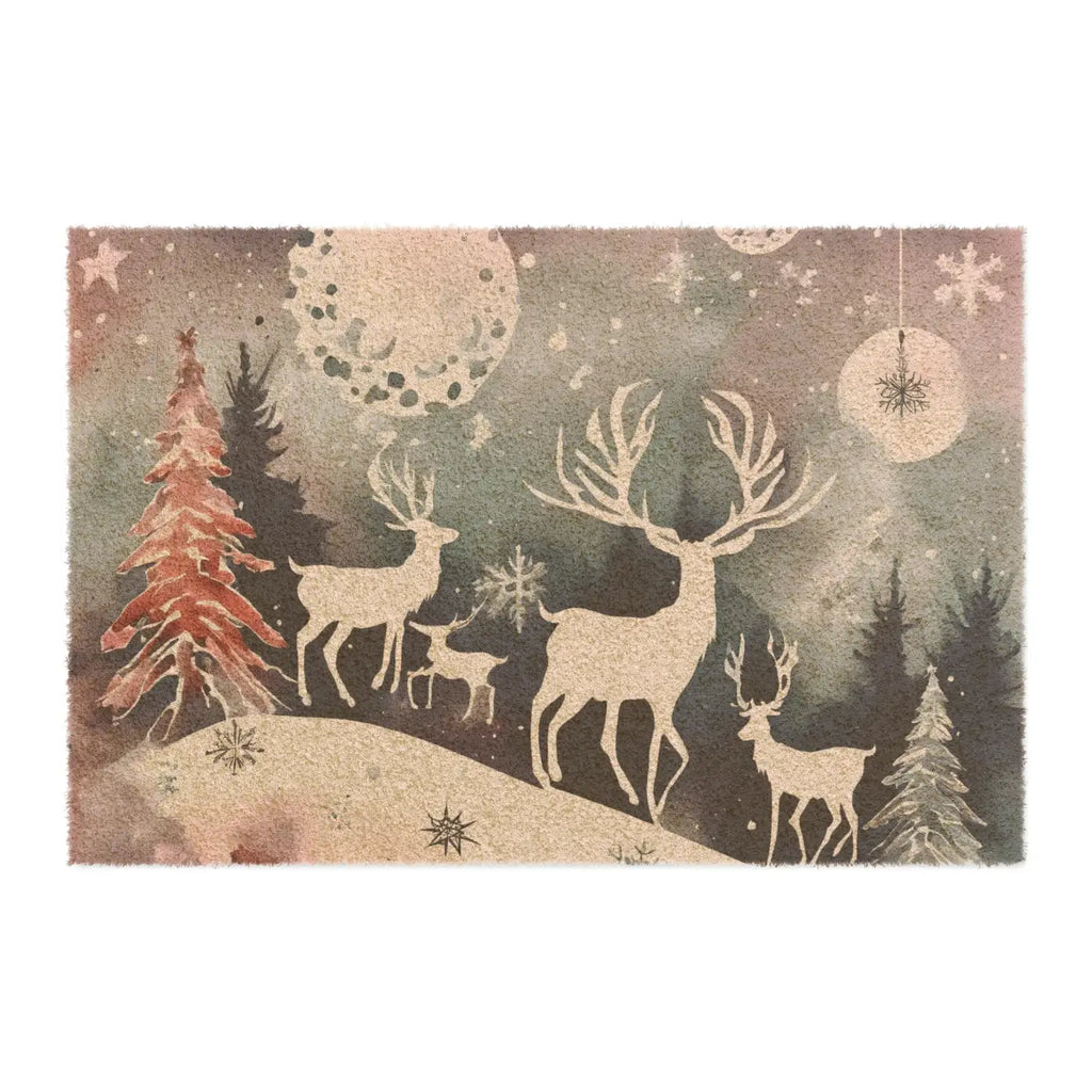 Festive Rudolf Reindeer Doormat - Christmas Tufted Coir - DipaliZ