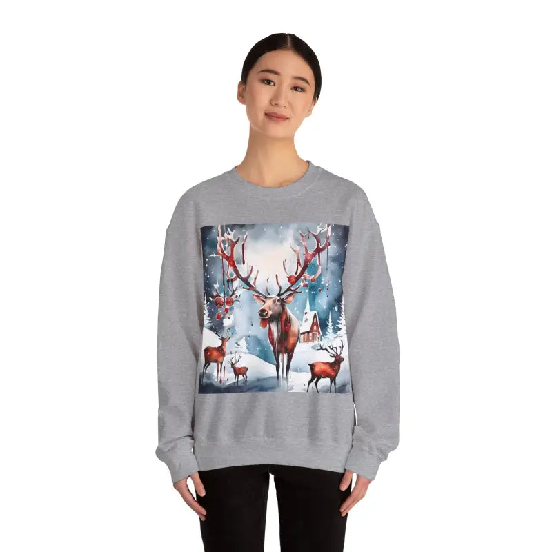 Rudolf Reindeer Crewneck Sweatshirt - Christmas Collection - DipaliZ