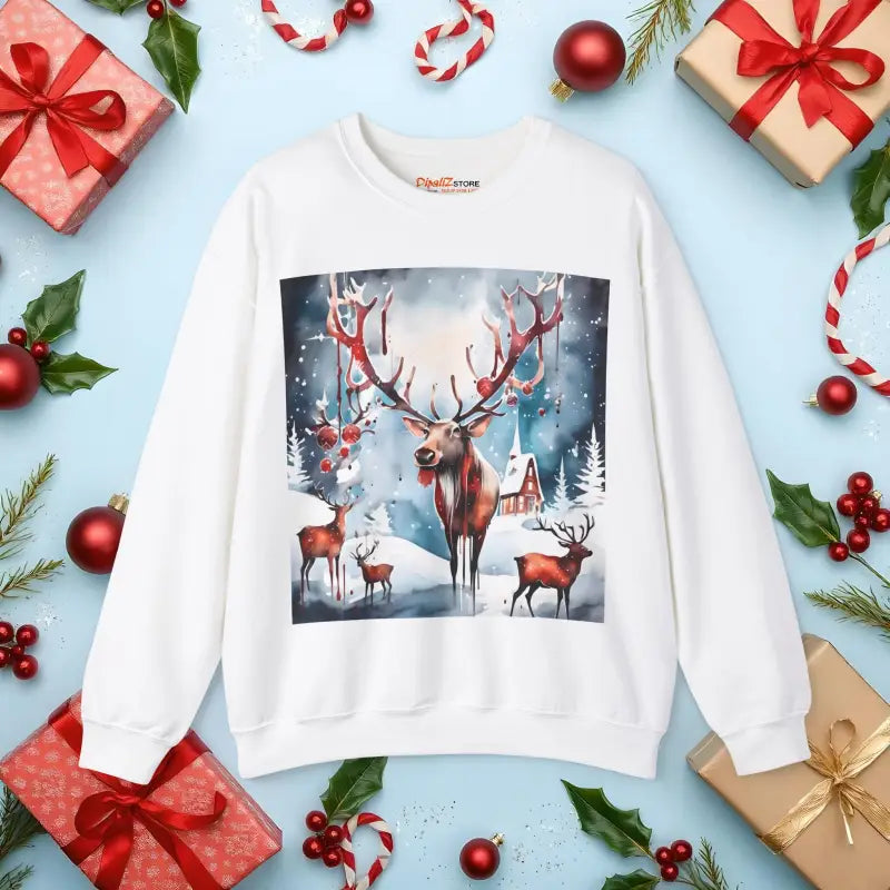 Rudolf Reindeer Crewneck Sweatshirt - Christmas Collection - DipaliZ