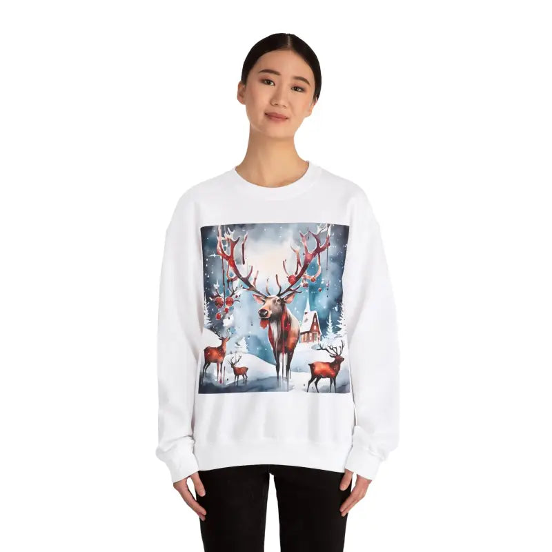 Rudolf Reindeer Crewneck Sweatshirt - Christmas Collection - DipaliZ