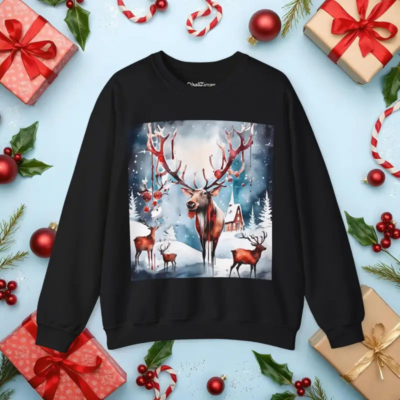 Rudolf Reindeer Crewneck Sweatshirt - Christmas Collection - DipaliZ