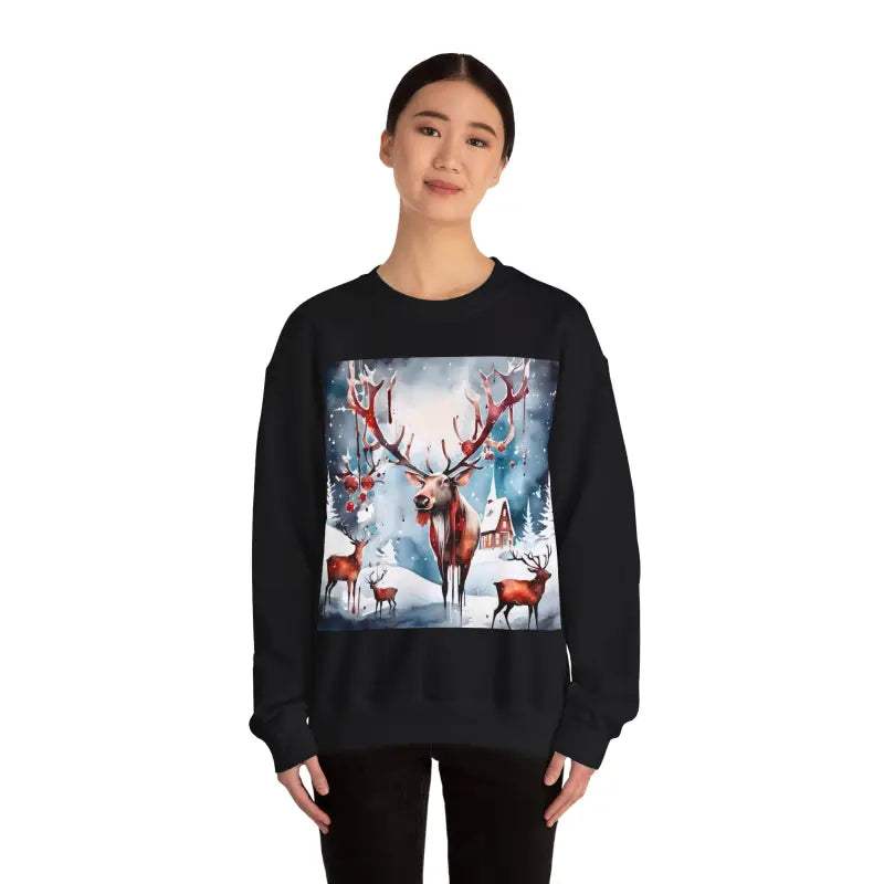Rudolf Reindeer Crewneck Sweatshirt - Christmas Collection - DipaliZ