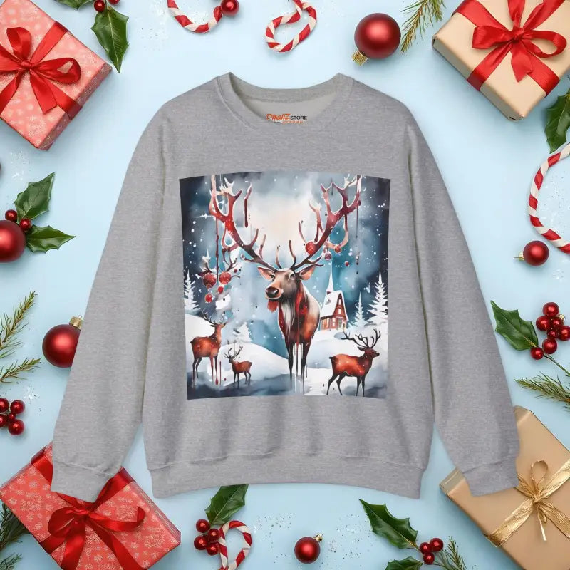 Rudolf Reindeer Crewneck Sweatshirt - Christmas Collection - DipaliZ