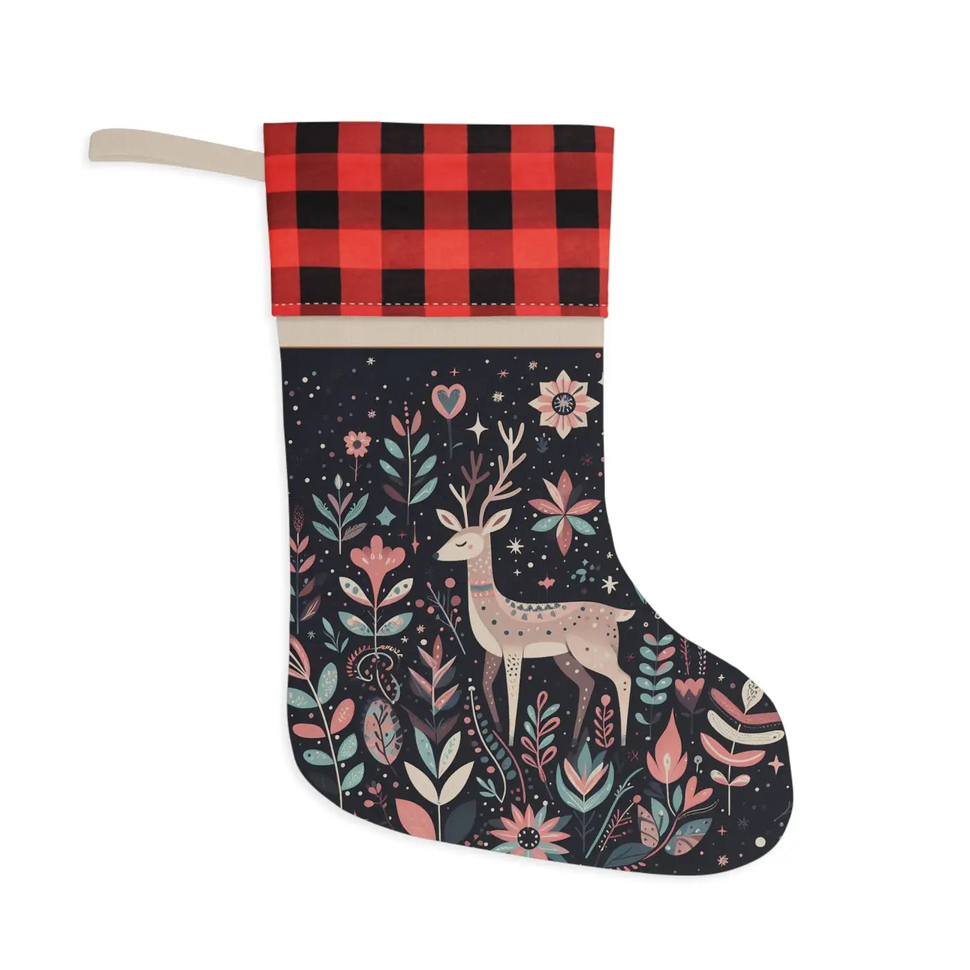 Personalized Rudolf Reindeer Christmas Stocking - DipaliZ
