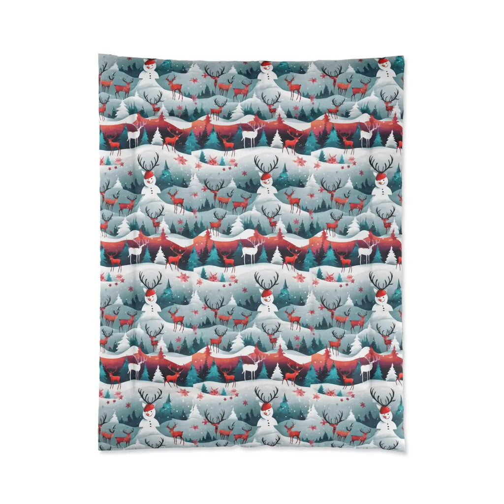 Cozy Rudolf Reindeer Comforter - Christmas Tree Design - DipaliZ