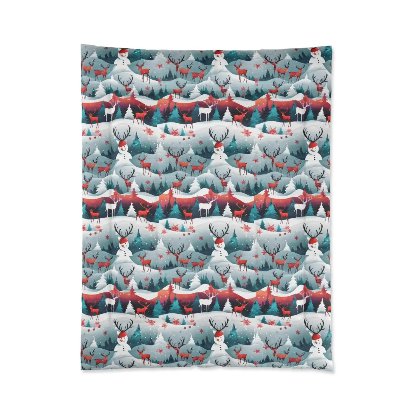 Cozy Rudolf Reindeer Comforter - Christmas Tree Design - DipaliZ