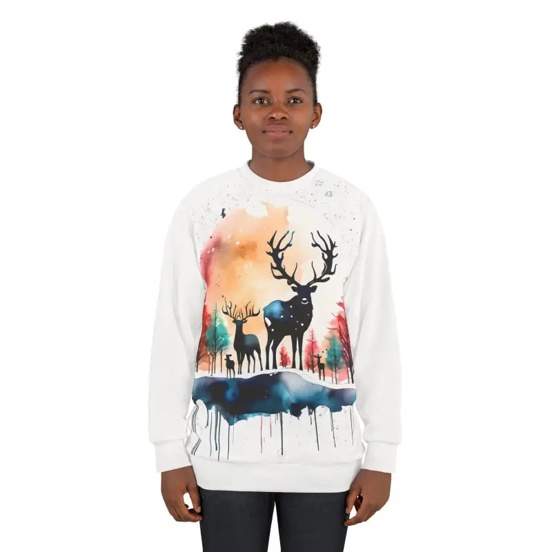 Rudolf Reindeer Christmas Sweatshirt - Holiday Party - DipaliZ