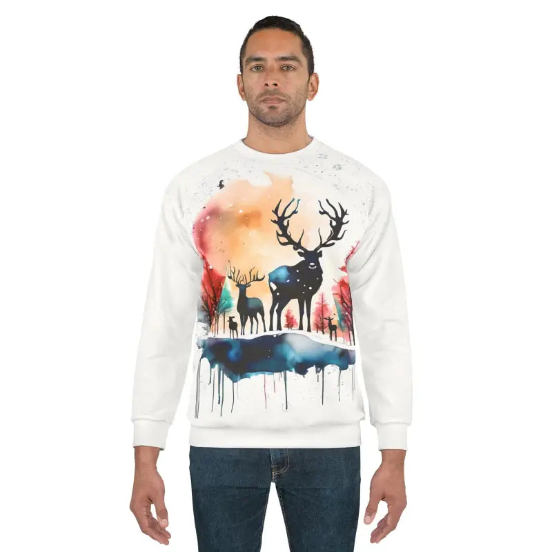 Rudolf Reindeer Christmas Sweatshirt - Holiday Party - DipaliZ
