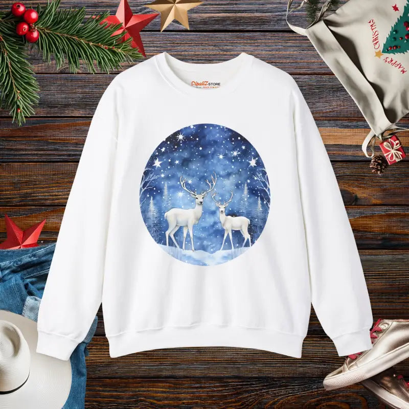 Rudolf Christmas Sweatshirt - Colorful Holiday Crewneck - DipaliZ