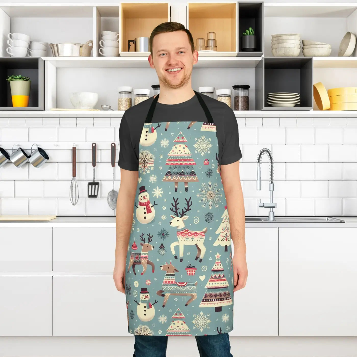 Magical Rudolph Reindeer Apron - Holiday Kitchen Essential - DipaliZ