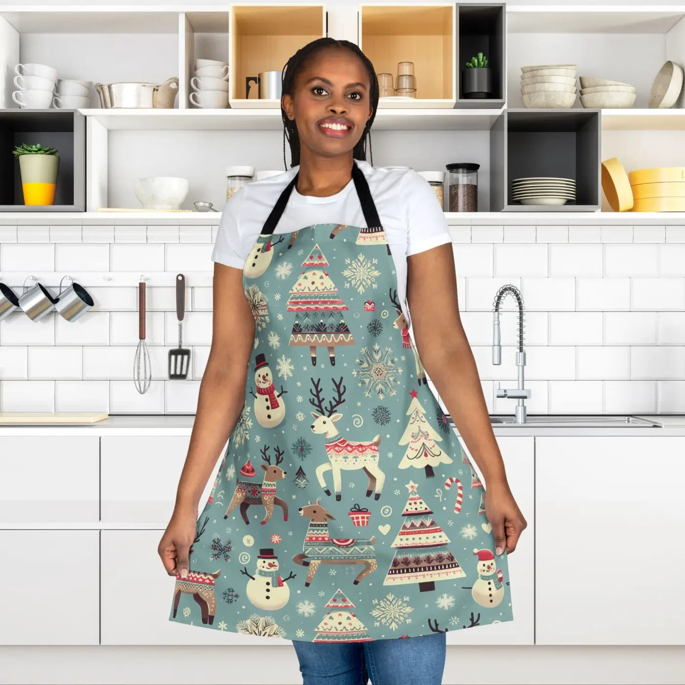 Magical Rudolph Reindeer Apron - Holiday Kitchen Essential - DipaliZ
