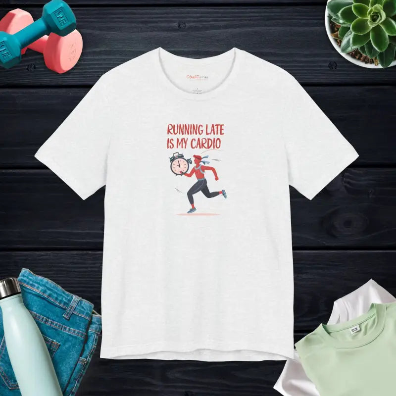 Unisex Jersey Short Sleeve Tee - Running Late is My Cardio - DipaliZ