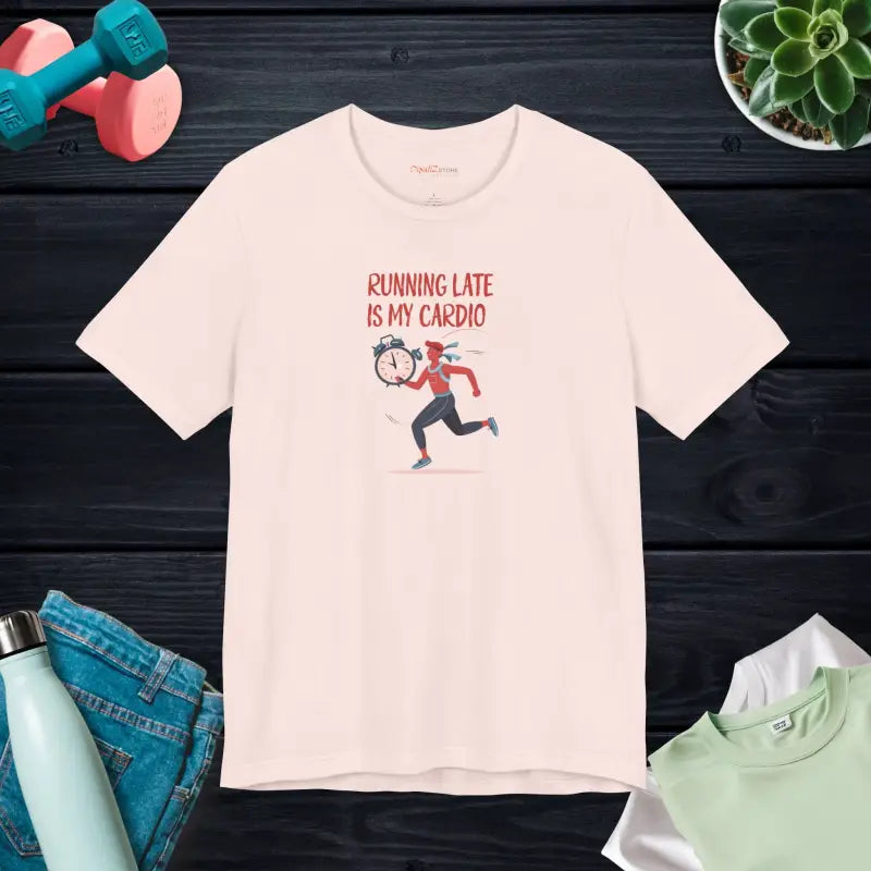 Unisex Jersey Short Sleeve Tee - Running Late is My Cardio - DipaliZ