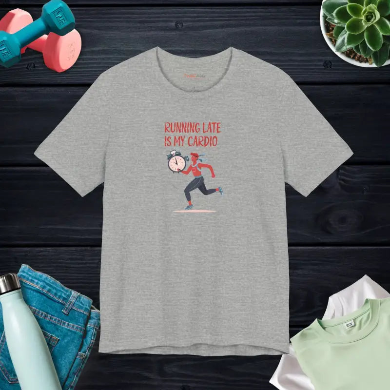 Unisex Jersey Short Sleeve Tee - Running Late is My Cardio - DipaliZ
