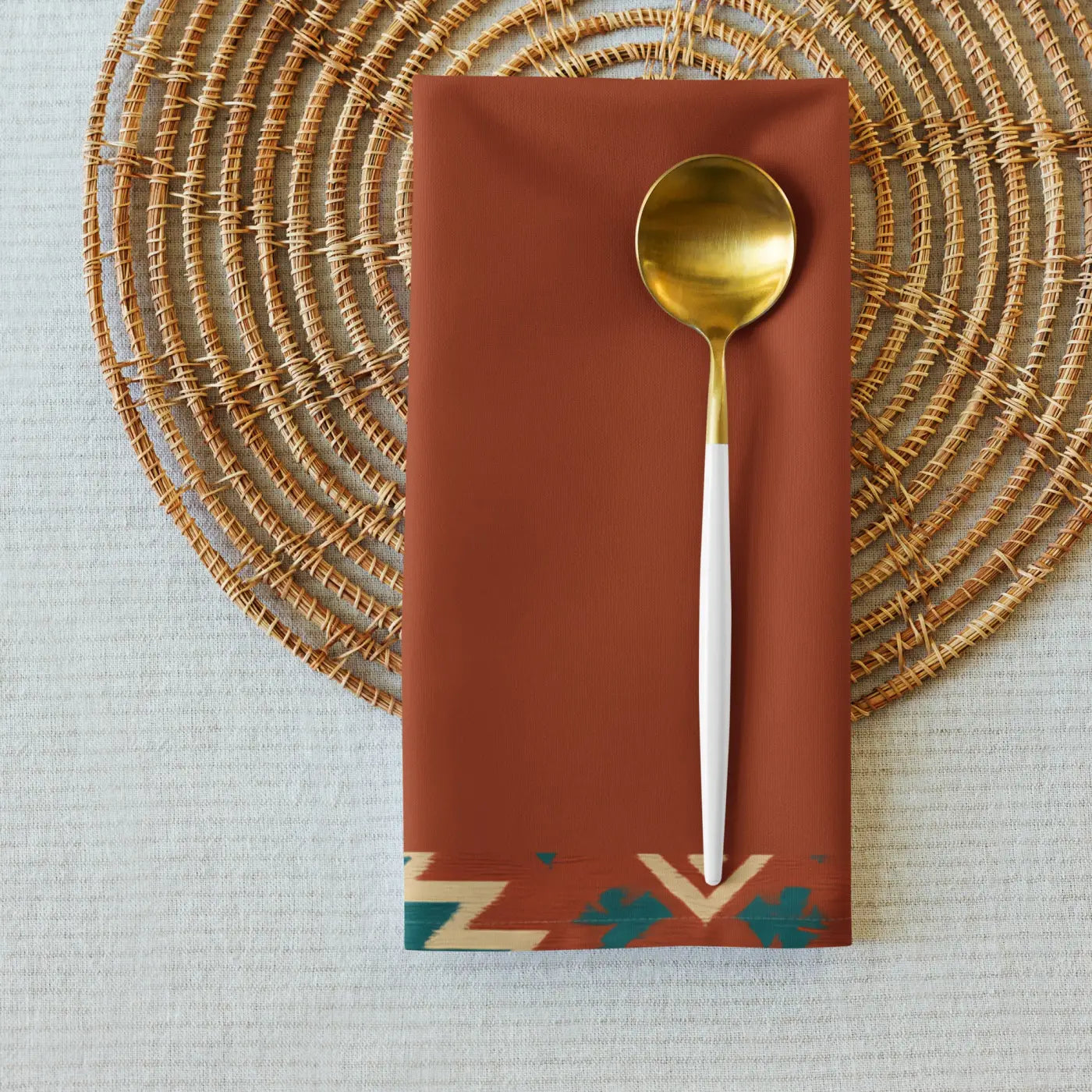 Rust Color Napkin Set - Boho Chic Cloth Napkins - DipaliZ