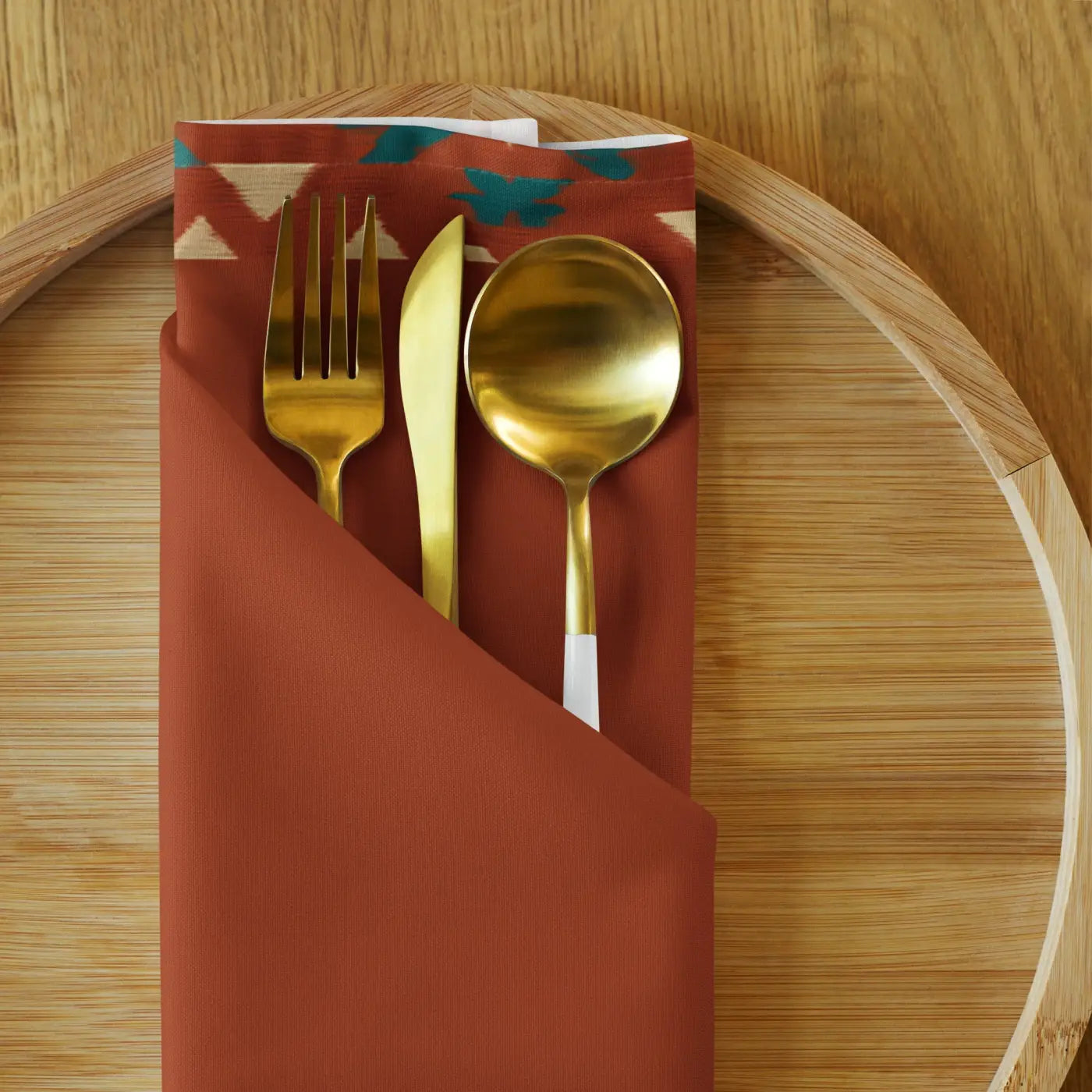 Rust Color Napkin Set - Boho Chic Cloth Napkins - DipaliZ