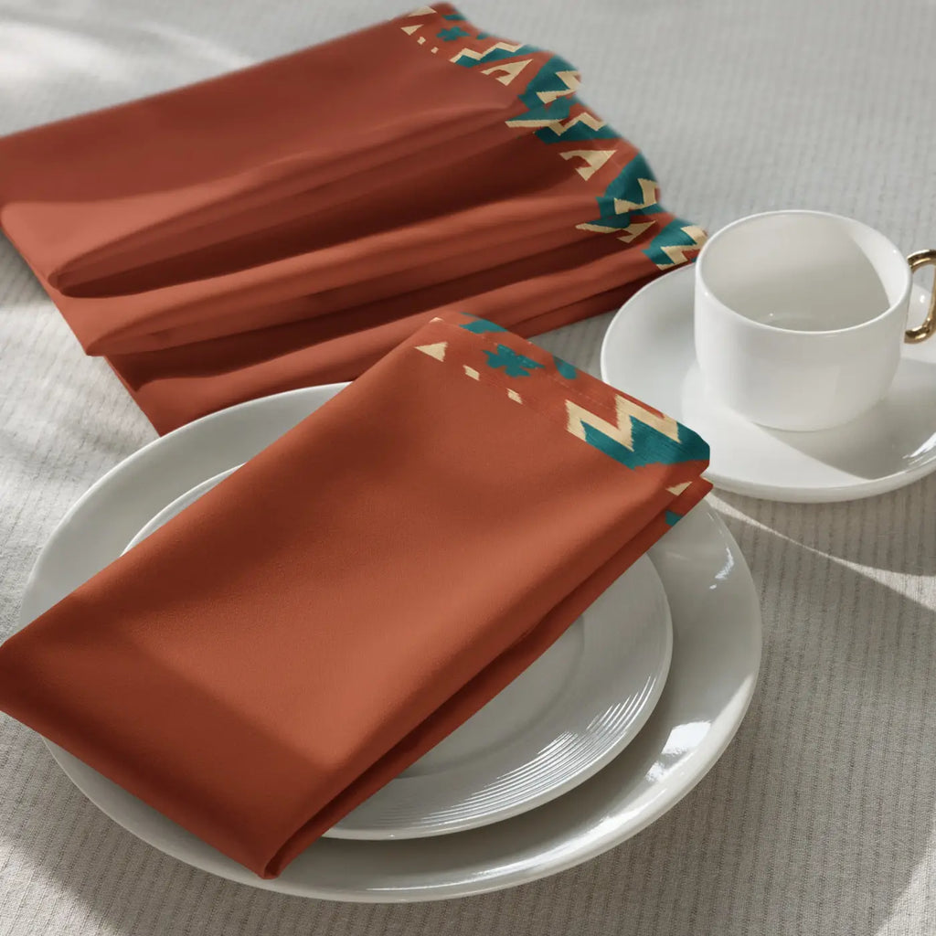 Rust Color Napkin Set - Boho Chic Cloth Napkins - DipaliZ