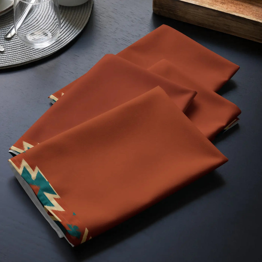 Rust Color Napkin Set - Boho Chic Cloth Napkins - DipaliZ