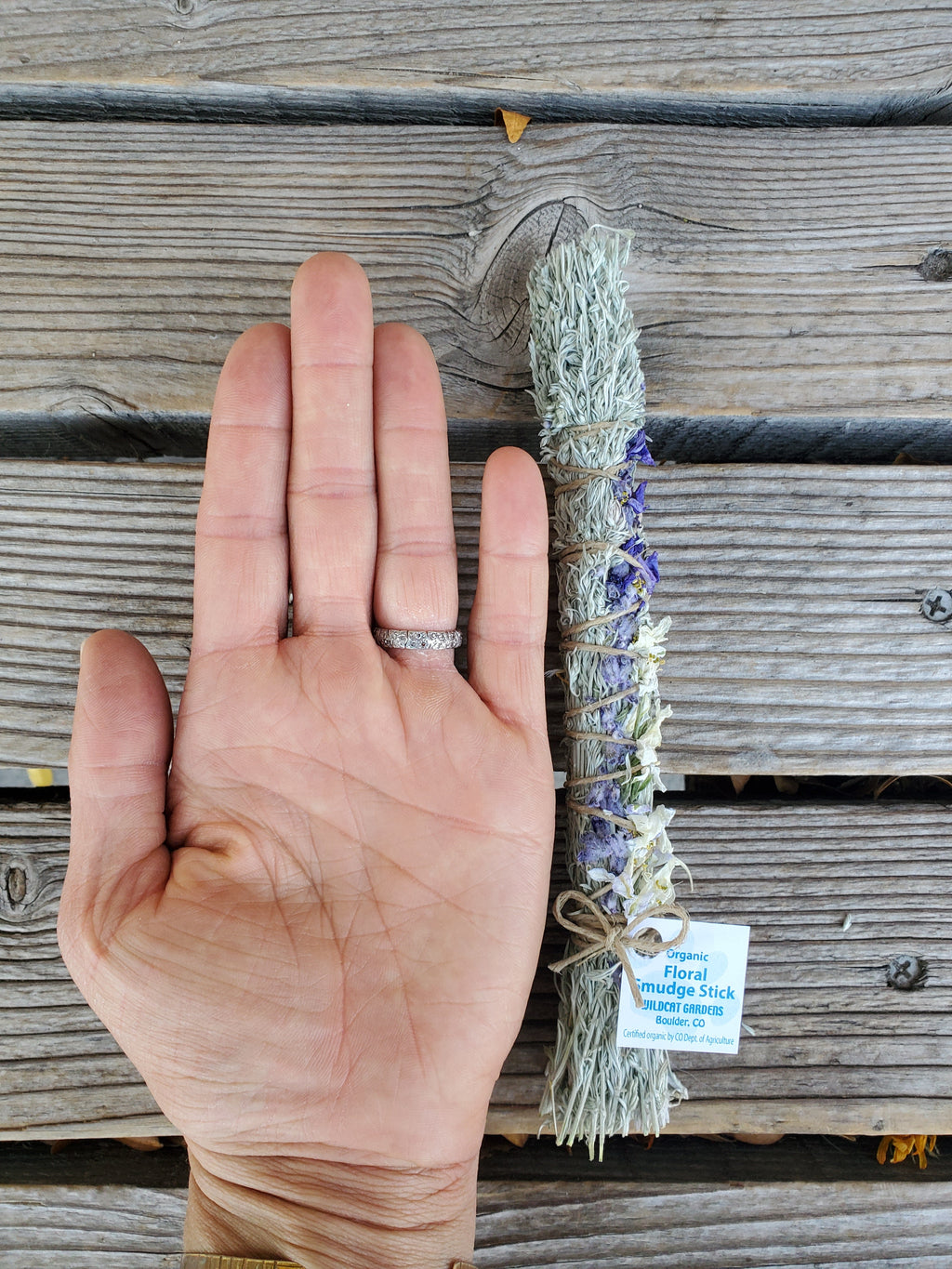Floral Smudge Stick, organic Wildcat SMALL