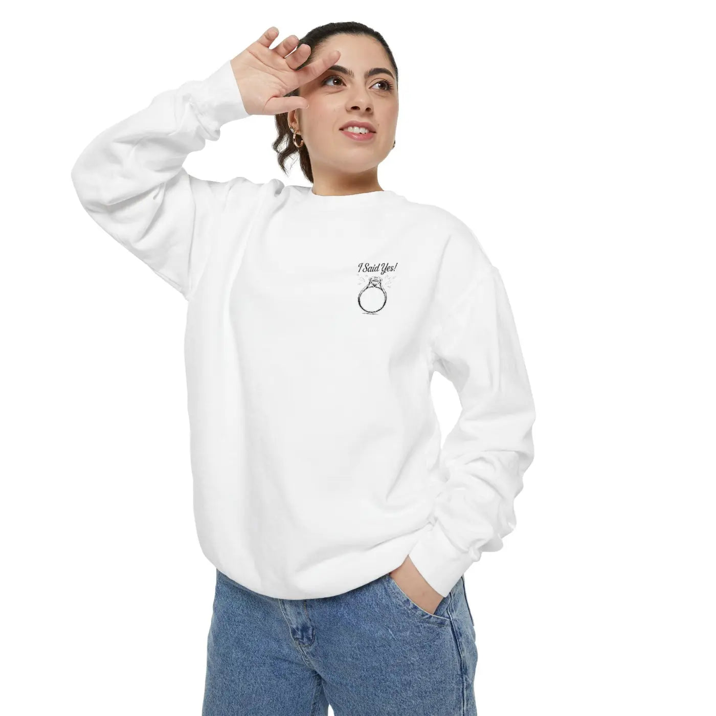 Wedding Ring Graphic Cozy Unisex Pullover - All-Day Comfort - DipaliZ