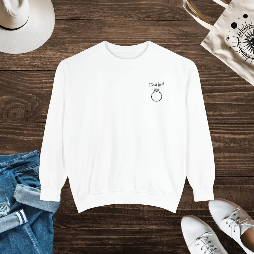 Wedding Ring Graphic Cozy Unisex Pullover - All-Day Comfort - DipaliZ