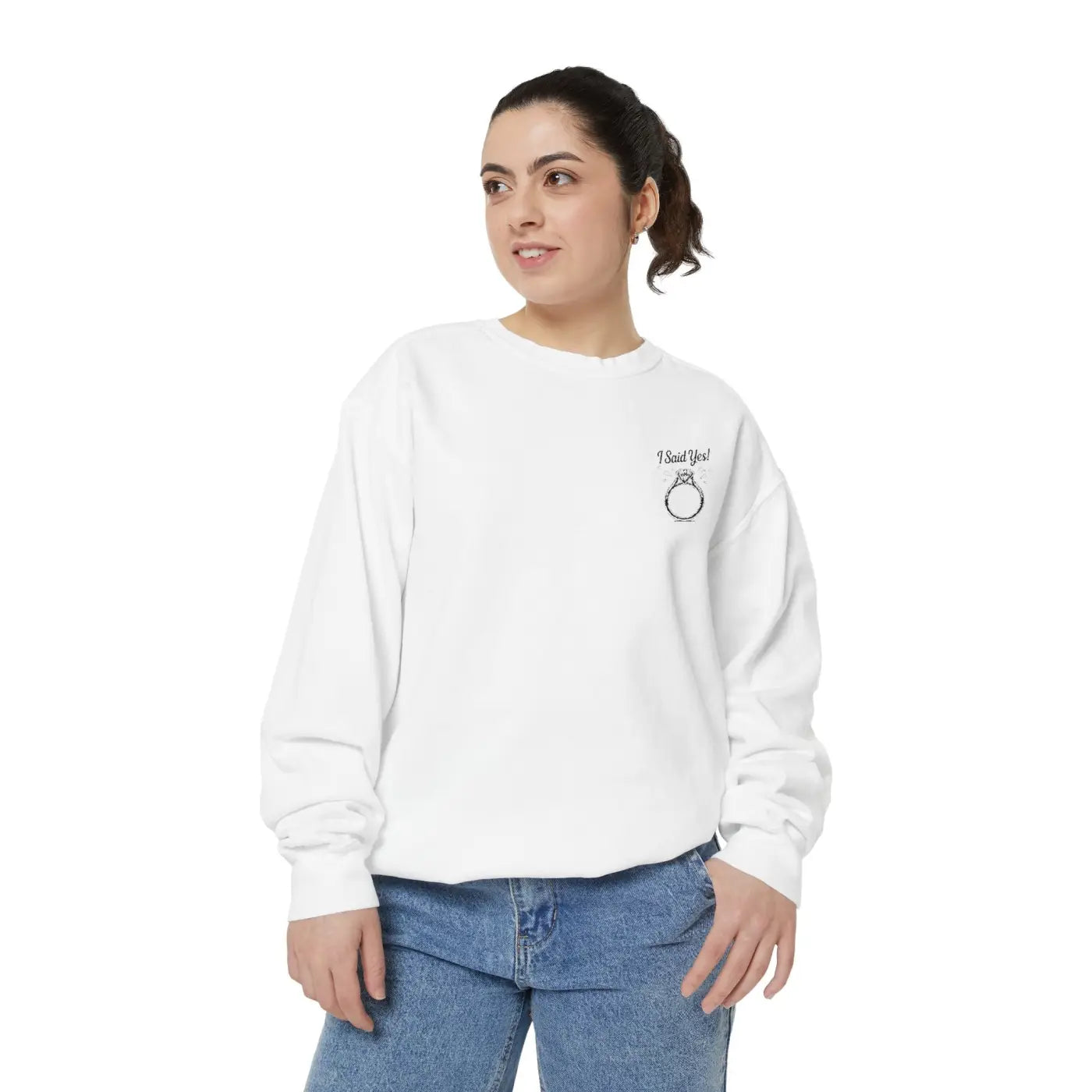 Wedding Ring Graphic Cozy Unisex Pullover - All-Day Comfort - DipaliZ