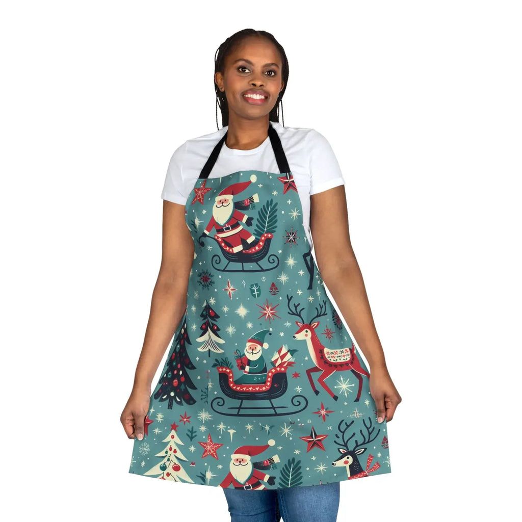 Festive Santa Claus Apron - Holiday Kitchen Essential - DipaliZ