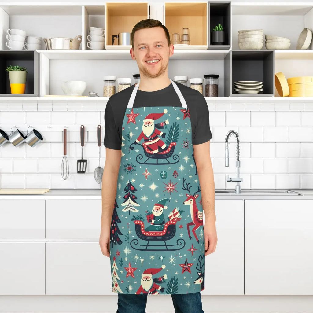 Festive Santa Claus Apron - Holiday Kitchen Essential - DipaliZ