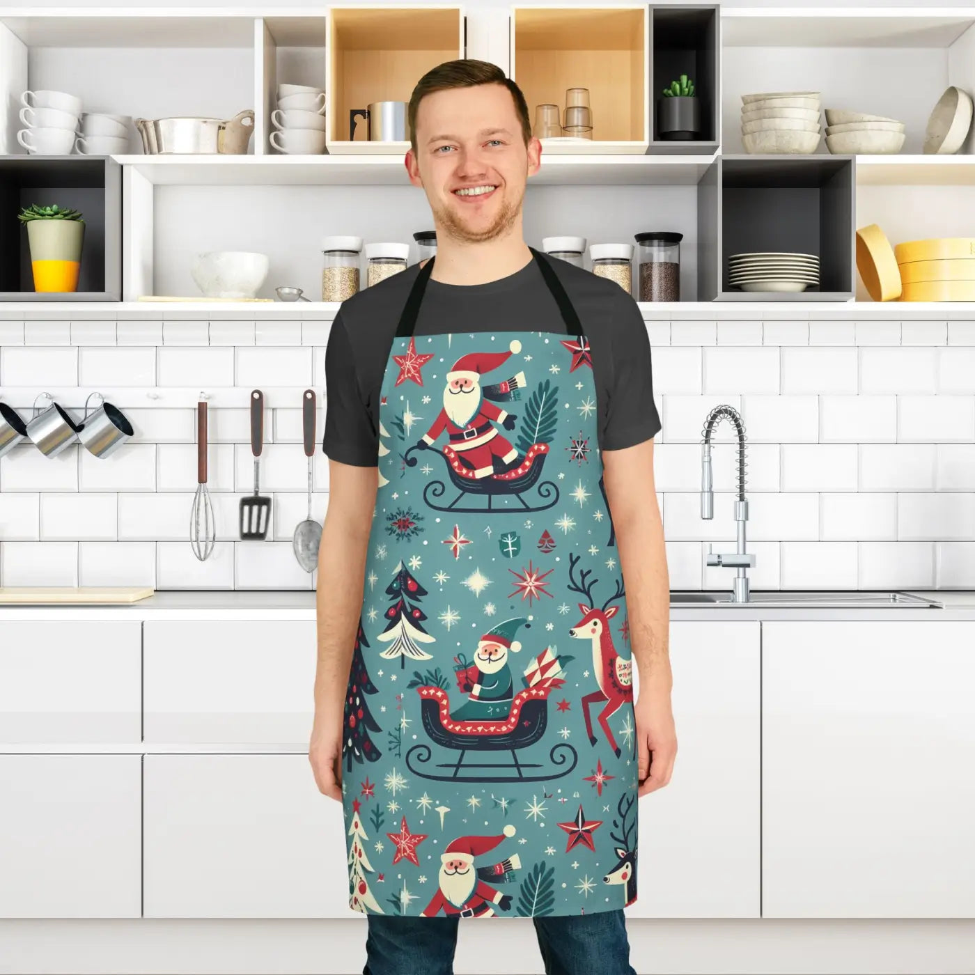 Festive Santa Claus Apron - Holiday Kitchen Essential - DipaliZ