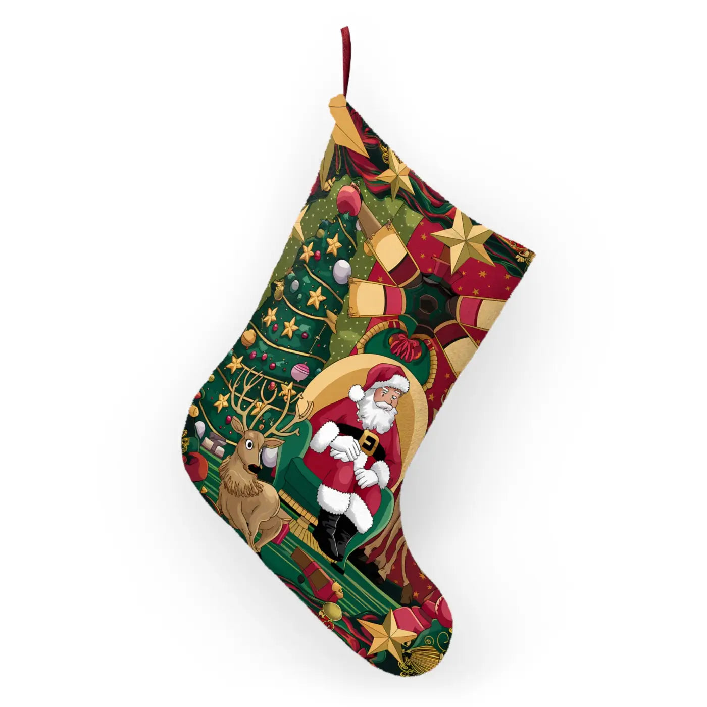 Festive Santa Claus Christmas Stockings - Holiday Decor - DipaliZ