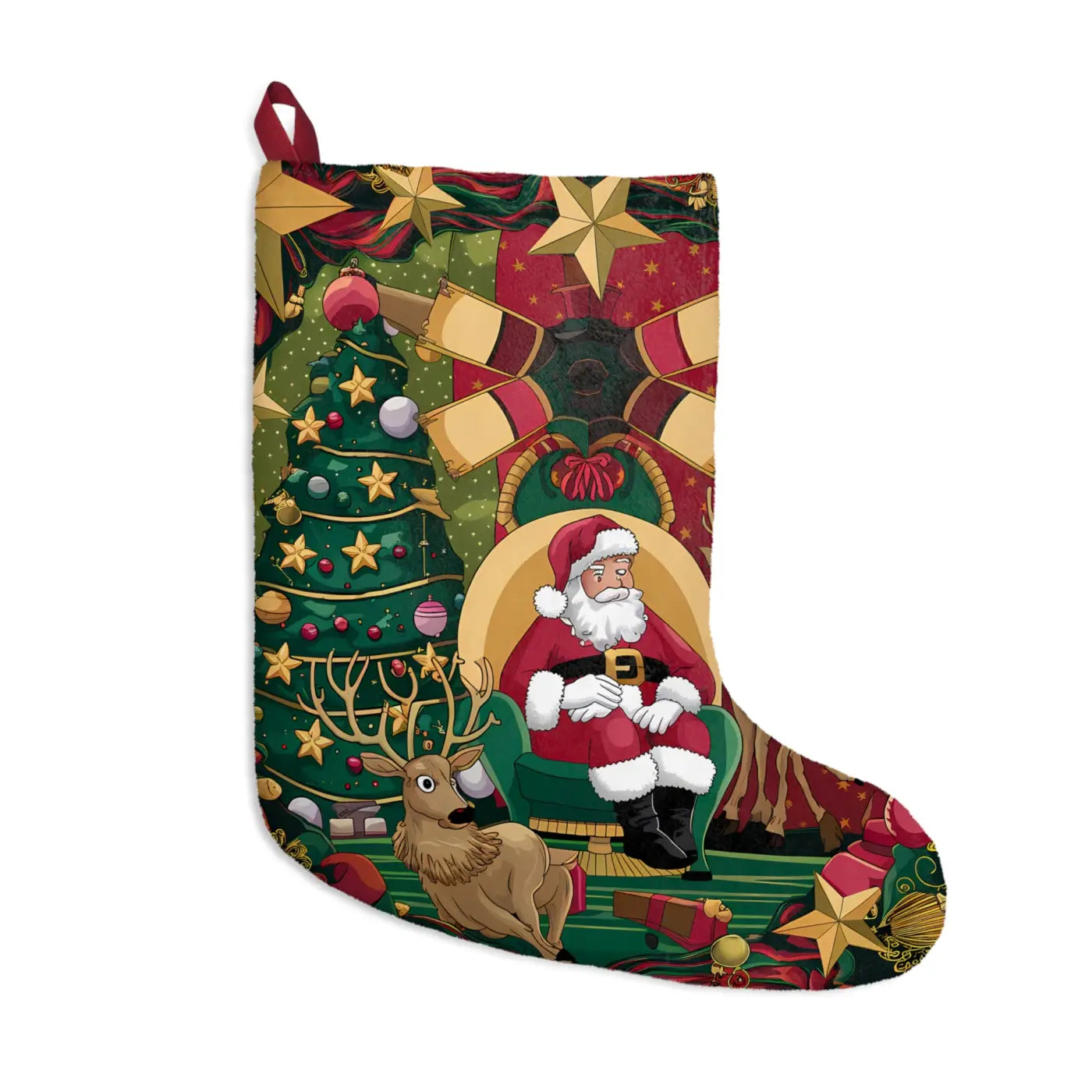 Festive Santa Claus Christmas Stockings - Holiday Decor - DipaliZ