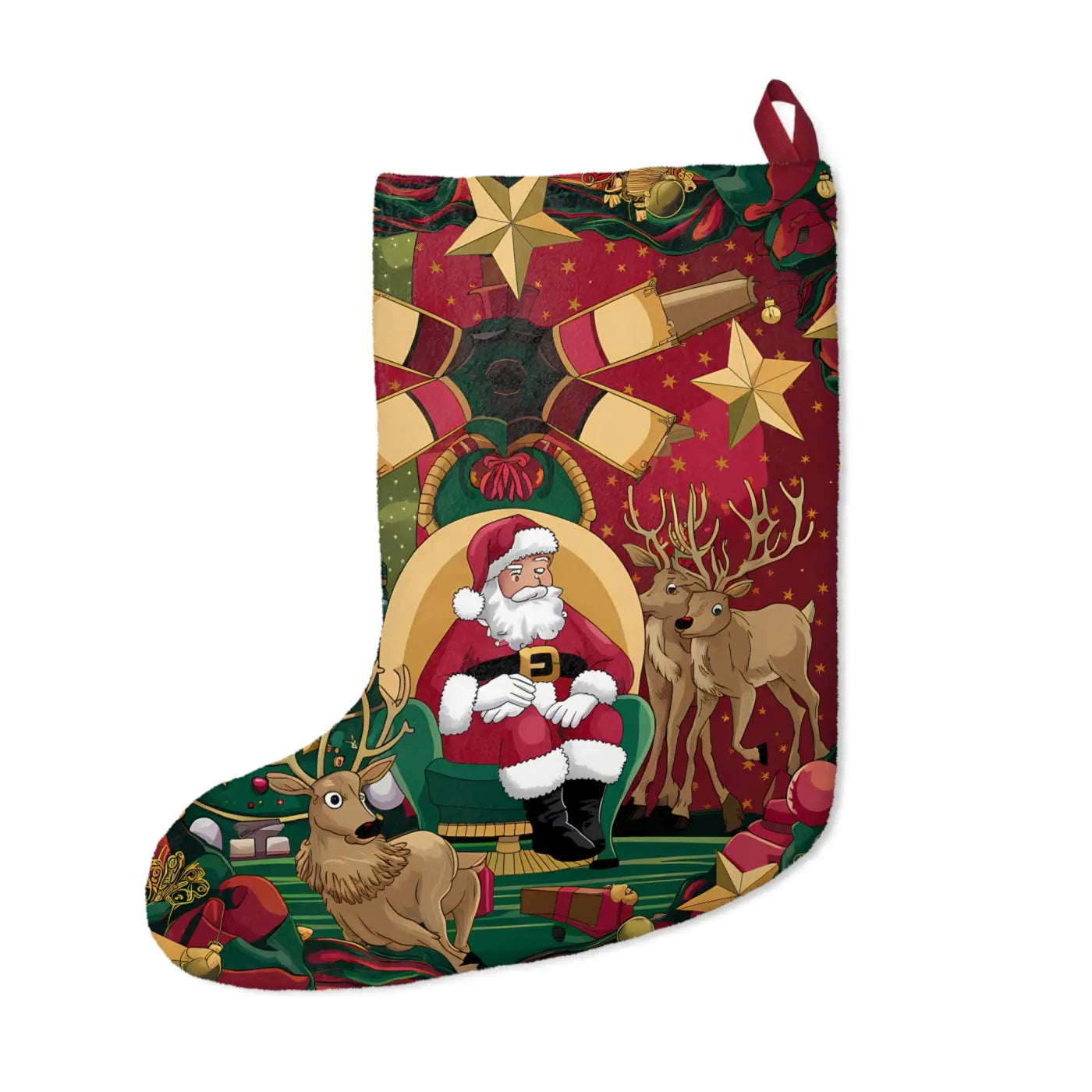 Festive Santa Claus Christmas Stockings - Holiday Decor - DipaliZ
