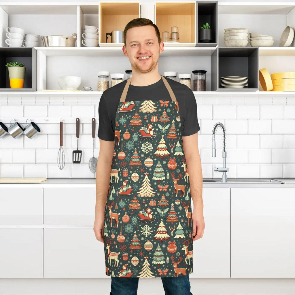 Rudolph Reindeer Christmas Apron - Festive Holiday Cooking - DipaliZ