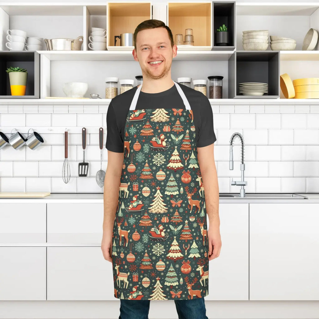 Rudolph Reindeer Christmas Apron - Festive Holiday Cooking - DipaliZ