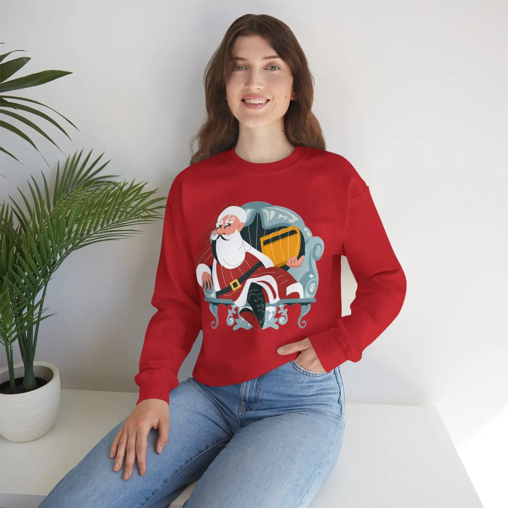 Cozy Santa Unisex Heavy Blend Crewneck - Christmas - DipaliZ