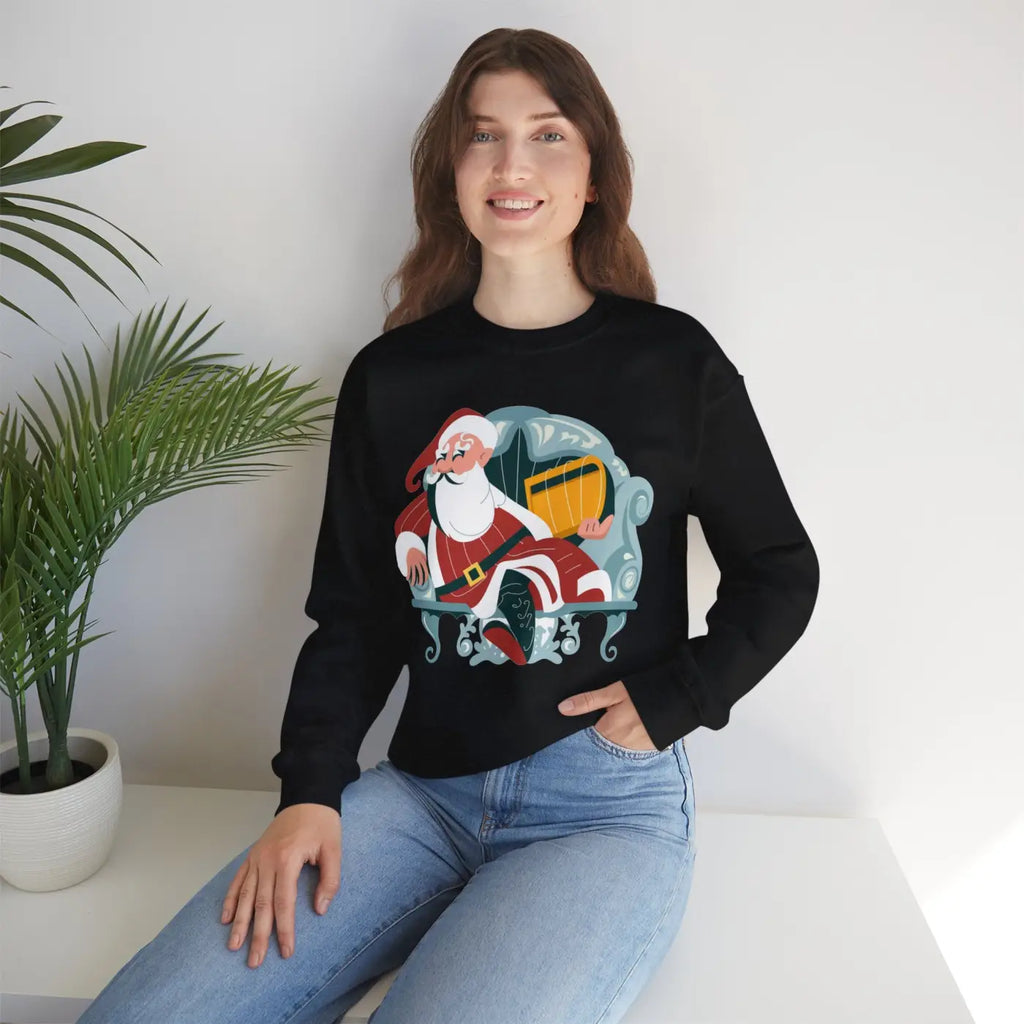 Cozy Santa Unisex Heavy Blend Crewneck - Christmas - DipaliZ