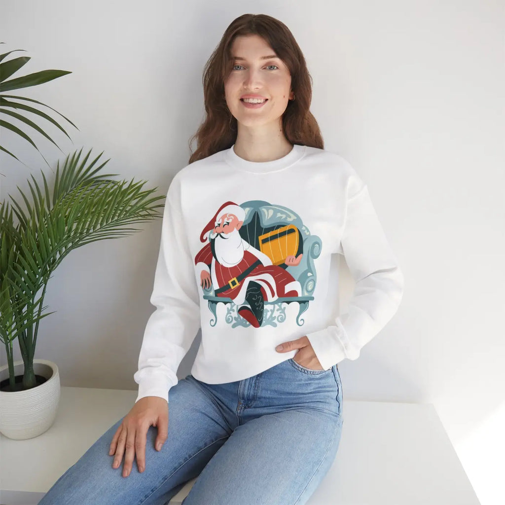 Cozy Santa Unisex Heavy Blend Crewneck - Christmas - DipaliZ