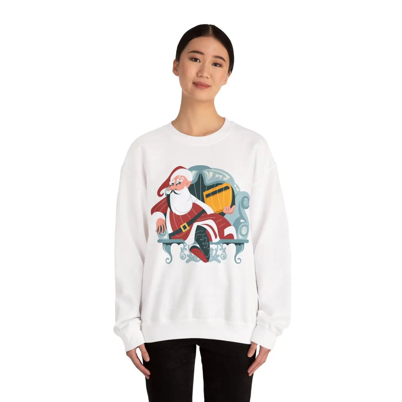 Cozy Santa Unisex Heavy Blend Crewneck - Christmas - DipaliZ