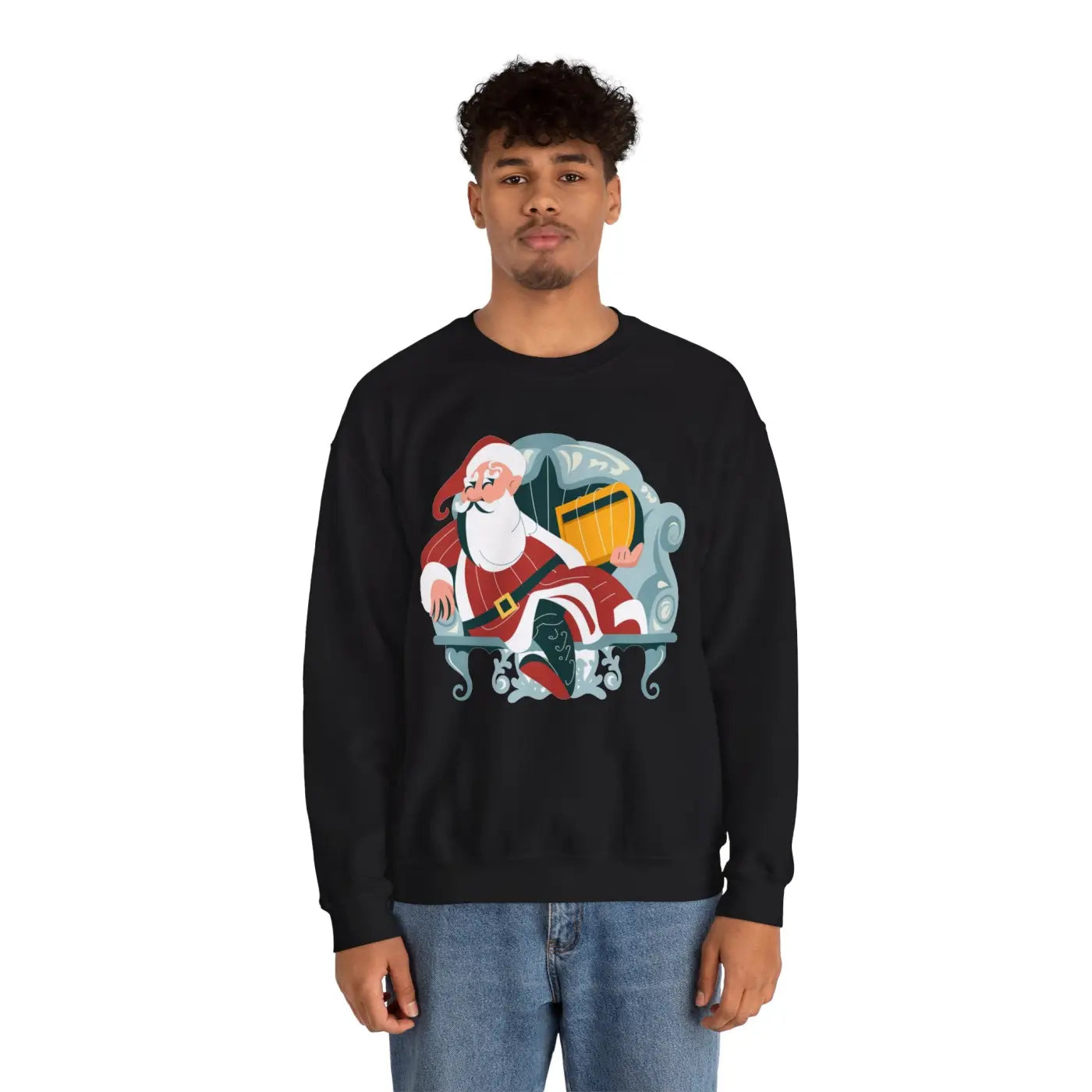 Cozy Santa Unisex Heavy Blend Crewneck - Christmas - DipaliZ