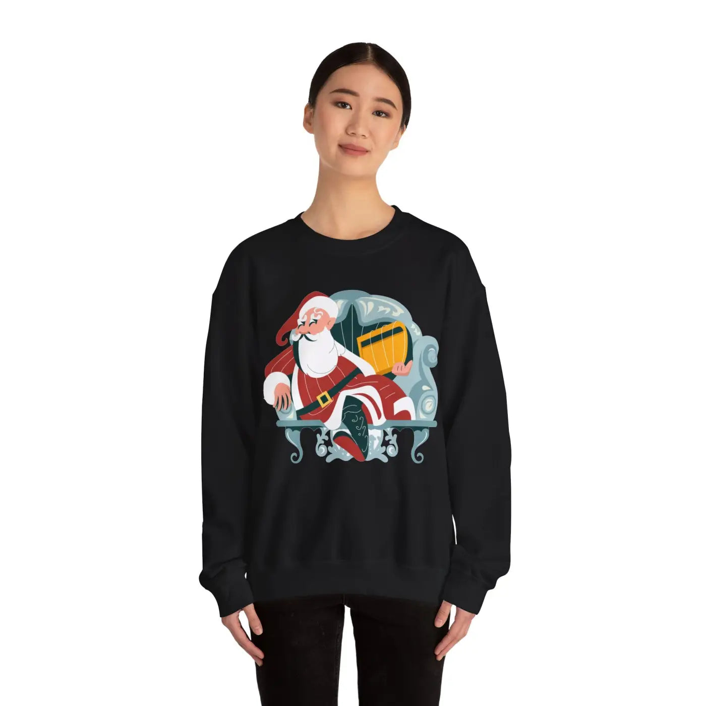 Cozy Santa Unisex Heavy Blend Crewneck - Christmas - DipaliZ