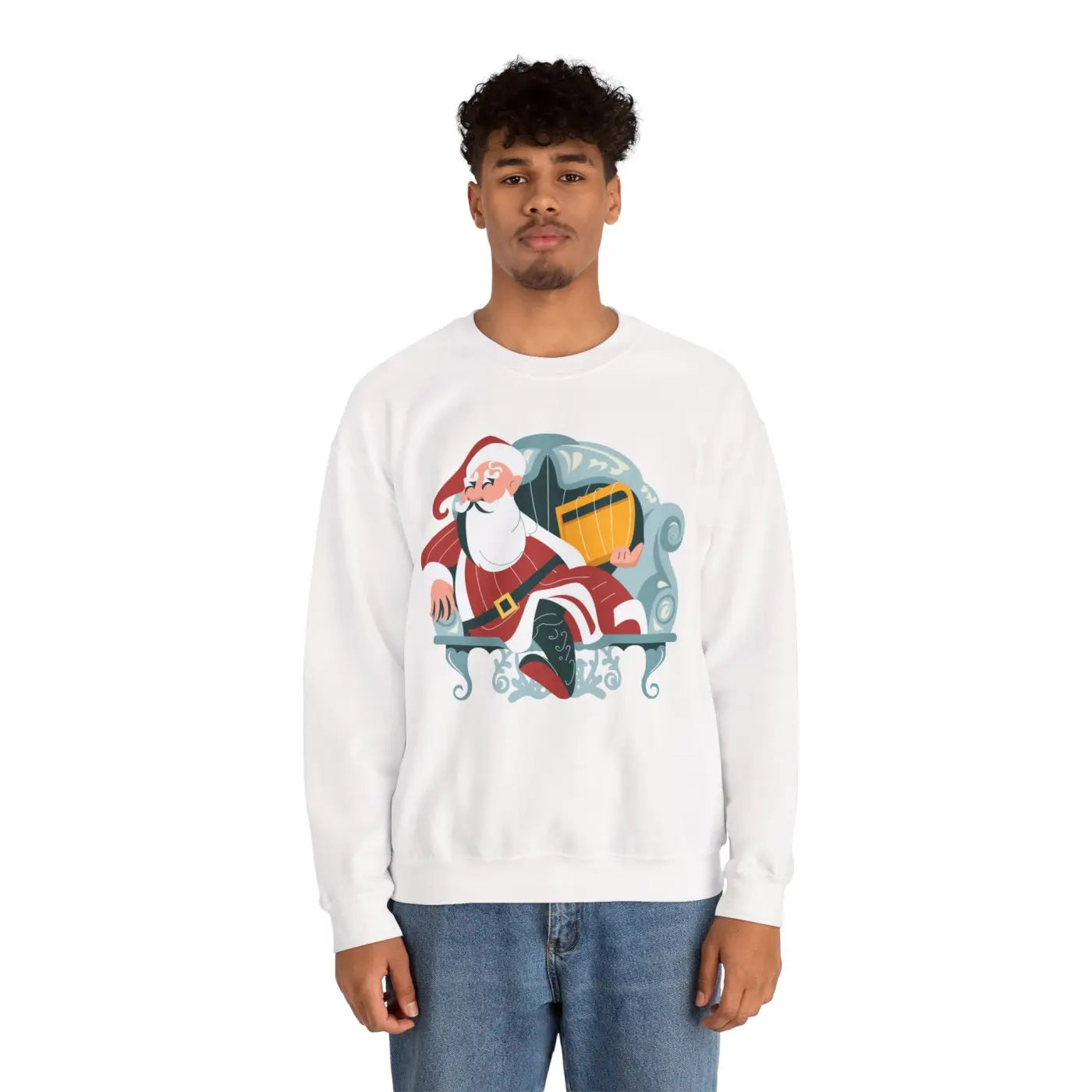 Cozy Santa Unisex Heavy Blend Crewneck - Christmas - DipaliZ