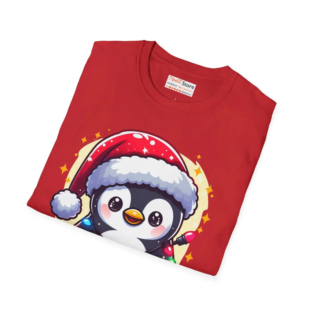 Cozy Santa Penguin T-Shirt - Holiday Style - DipaliZ