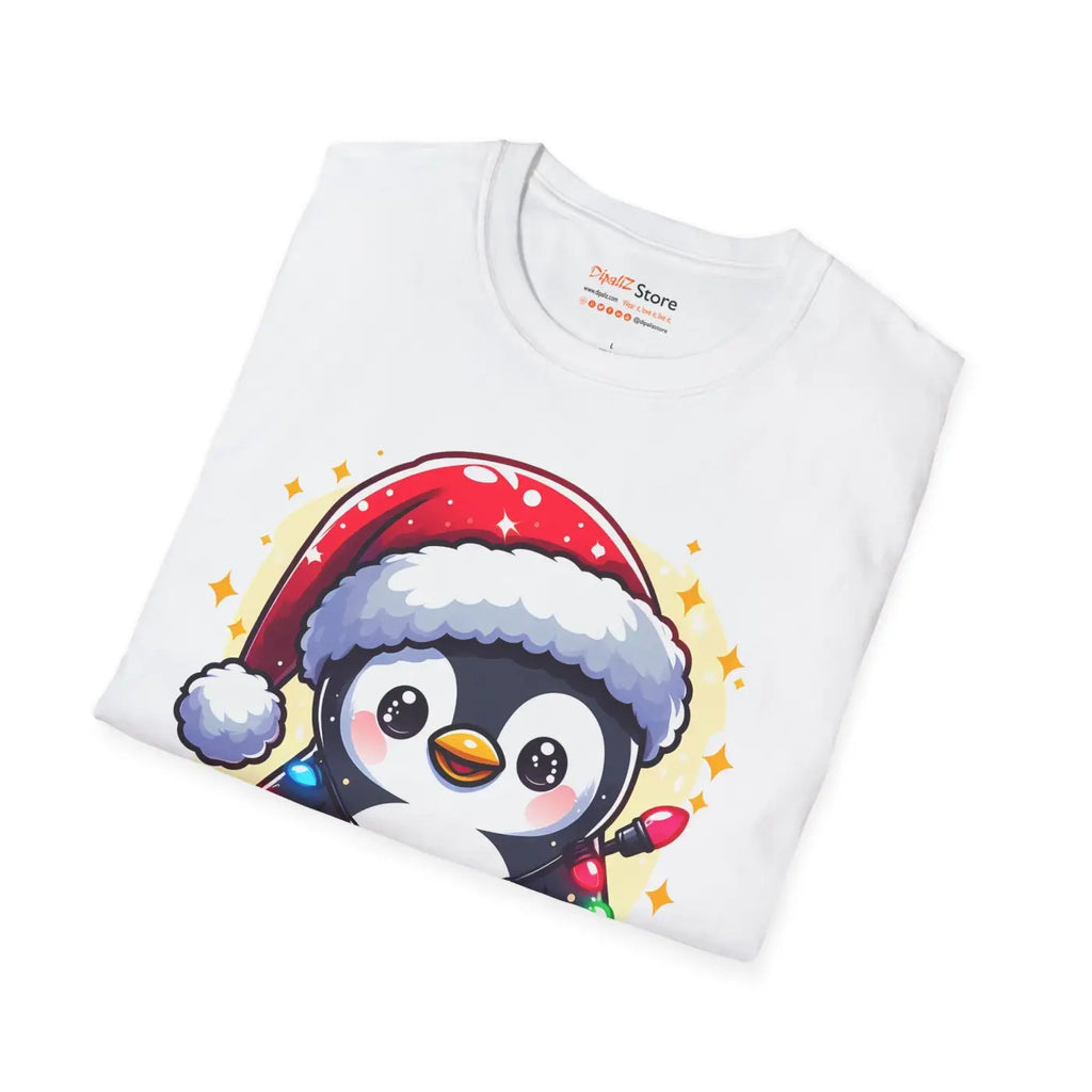 Cozy Santa Penguin T-Shirt - Holiday Style - DipaliZ